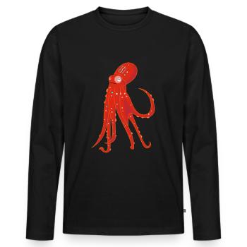 Funny octopus - Men's Premium Organic Long Sleeve Shirt - black - Front - Nico (187cm)