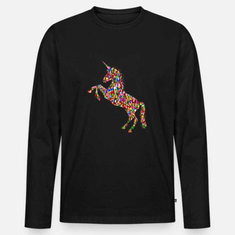 unicorn - Männer Premium Bio Langarmshirt - Schwarz