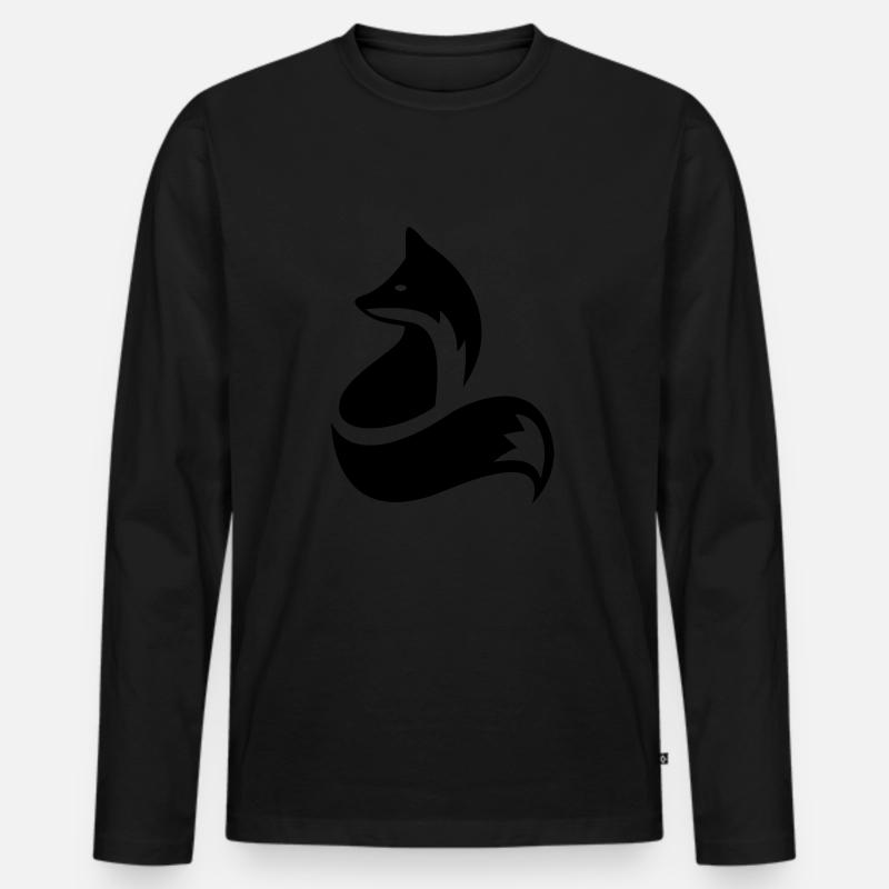 Fuchs - Männer Premium Bio Langarmshirt - Schwarz