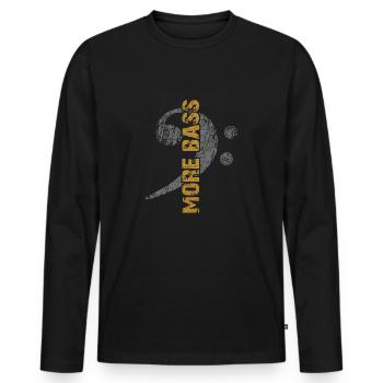 More Bass - Mehr Bass - Männer Premium Bio Langarmshirt - Schwarz - Vorne - Nico (187cm)