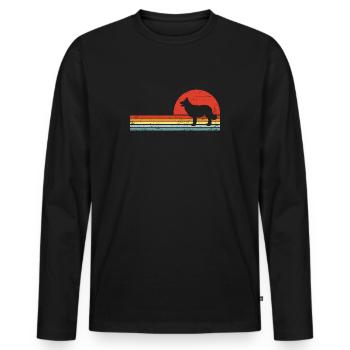 Border Collie - Men's Premium Organic Long Sleeve Shirt - black - Front - Nico (187cm)