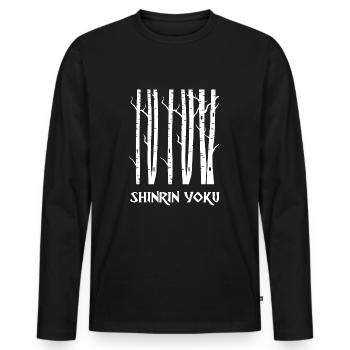 forest bathing shinrin yoku birch sap forest meditation - Men's Premium Organic Long Sleeve Shirt - black - Front - Nico (187cm)