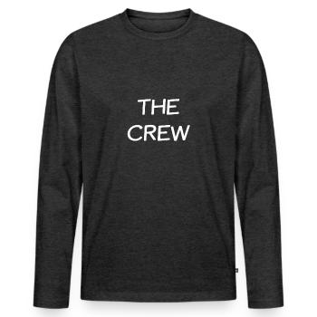 The Crew - T-shirt manches longues Premium bio Homme - anthracite chiné - Devant - Nico (187cm)