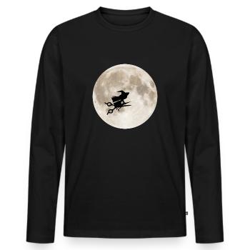 Halloween hairdresser witch moon Walpurgis night - Men's Premium Organic Long Sleeve Shirt - black - Front - Nico (187cm)