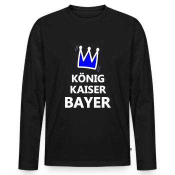 Kaiser aus Bavaria - Männer Premium Bio Langarmshirt - Schwarz - Vorne - Nico (187cm)