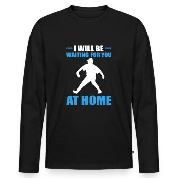 Softball Softball Players - Men's Premium Organic Long Sleeve Shirt - black - Front - Nico (187cm)