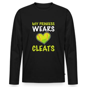 Softball Softball Players - Men's Premium Organic Long Sleeve Shirt - black - Front - Nico (187cm)