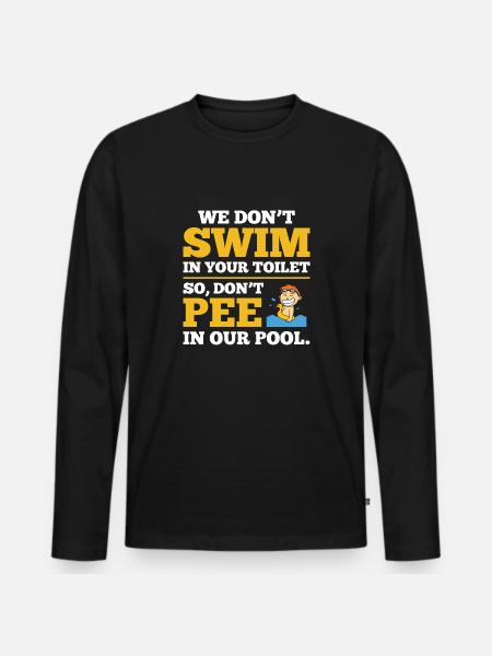 Livredder t-shirt Dont Pee - Premium økologisk langærmet T-shirt til mænd - sort