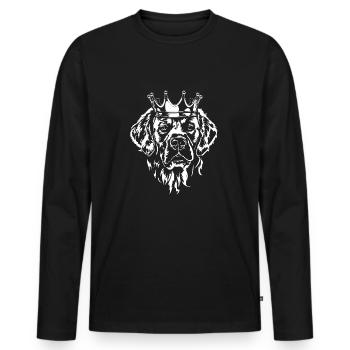 GOLDEN RETRIEVER Crown Dog Dogs Wilsigns - Men's Premium Organic Long Sleeve Shirt - black - Front - Nico (187cm)