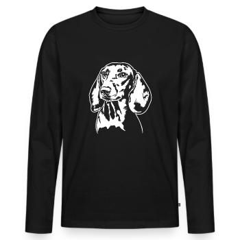 Teckel teckel Chien Portrait Chiens - T-shirt manches longues Premium bio Homme - noir - Devant - Nico (187cm)