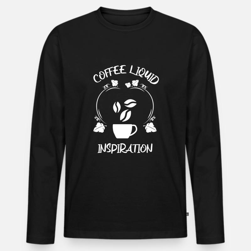 Kaffee Espresso Käffchen - Männer Premium Bio Langarmshirt - Schwarz