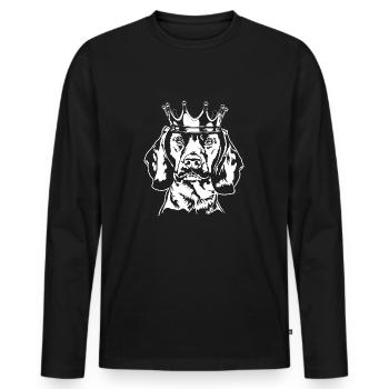 Bavarian Mountain Hound Krone Wilsigns - Men's Premium Organic Long Sleeve Shirt - black - Front - Nico (187cm)