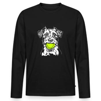 Jack Russell Terrier Ball Ball Junkie Dog Wilsigns - T-shirt manches longues Premium bio Homme - noir - Devant - Nico (187cm)