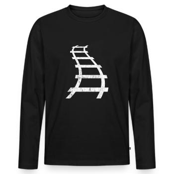 train tracks - Men's Premium Organic Long Sleeve Shirt - black - Front - Nico (187cm)