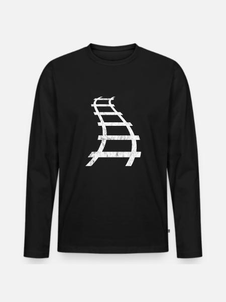 train tracks - Men's Premium Organic Long Sleeve Shirt - black