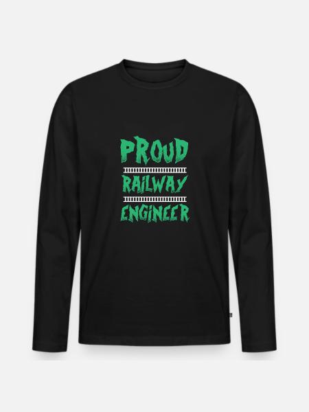 proud railway engineer - Men's Premium Organic Long Sleeve Shirt - black