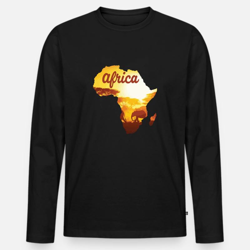 Afrika Elefant - Männer Premium Bio Langarmshirt - Schwarz