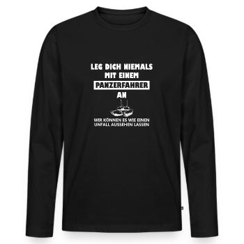 Panzer Tank Panzerfahrer Spruch Humor - Männer Premium Bio Langarmshirt - Schwarz - Vorne - Nico (187cm)