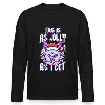 This Is As Jolly As I Get - Men's Premium Organic Long Sleeve Shirt - black - Front - Nico (187cm)