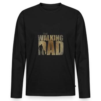 Le cadeau du père qui marche pour les papas attendus - T-shirt manches longues Premium bio Homme - noir - Devant - Nico (187cm)