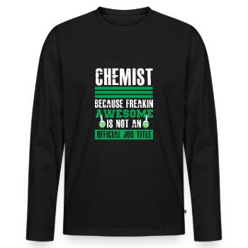 chimiste - T-shirt manches longues Premium bio Homme - noir - Devant - Nico (187cm)