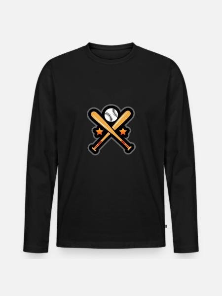 baseball - Männer Premium Bio Langarmshirt - Schwarz