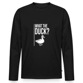 Canard canard oie cadeau chasse chasseur d'oiseaux - T-shirt manches longues Premium bio Homme - noir - Devant - Nico (187cm)
