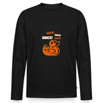 Canard canard cadeau oiseau canard - T-shirt manches longues Premium bio Homme - noir - Devant - Nico (187cm)