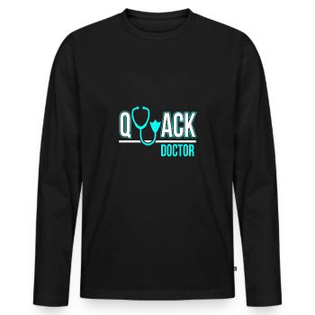 duck - Men's Premium Organic Long Sleeve Shirt - black - Front - Nico (187cm)