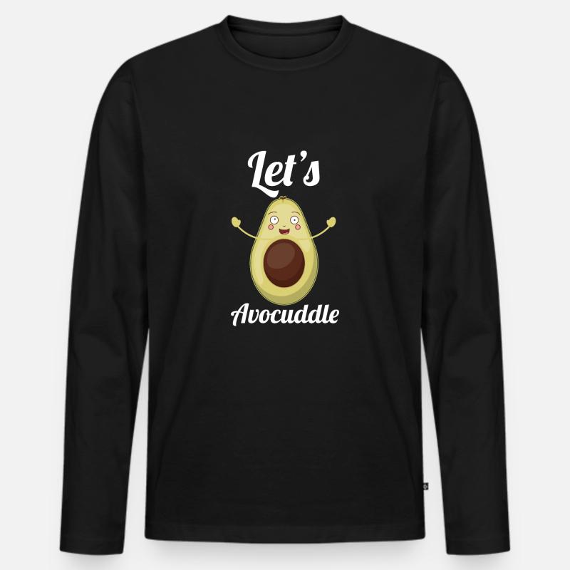 Avocado - Männer Premium Bio Langarmshirt - Schwarz