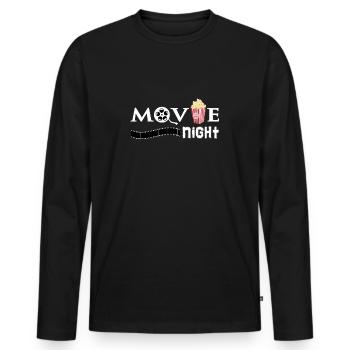 Cinéma Cinéma Soirée Passion - T-shirt manches longues Premium bio Homme - noir - Devant - Nico (187cm)