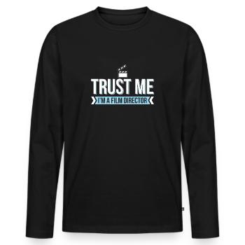 Cinéma Cinéma Soirée Passion - T-shirt manches longues Premium bio Homme - noir - Devant - Nico (187cm)