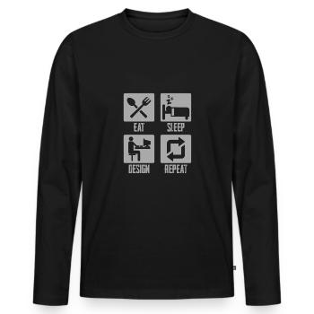 architecte - T-shirt manches longues Premium bio Homme - noir - Devant - Nico (187cm)