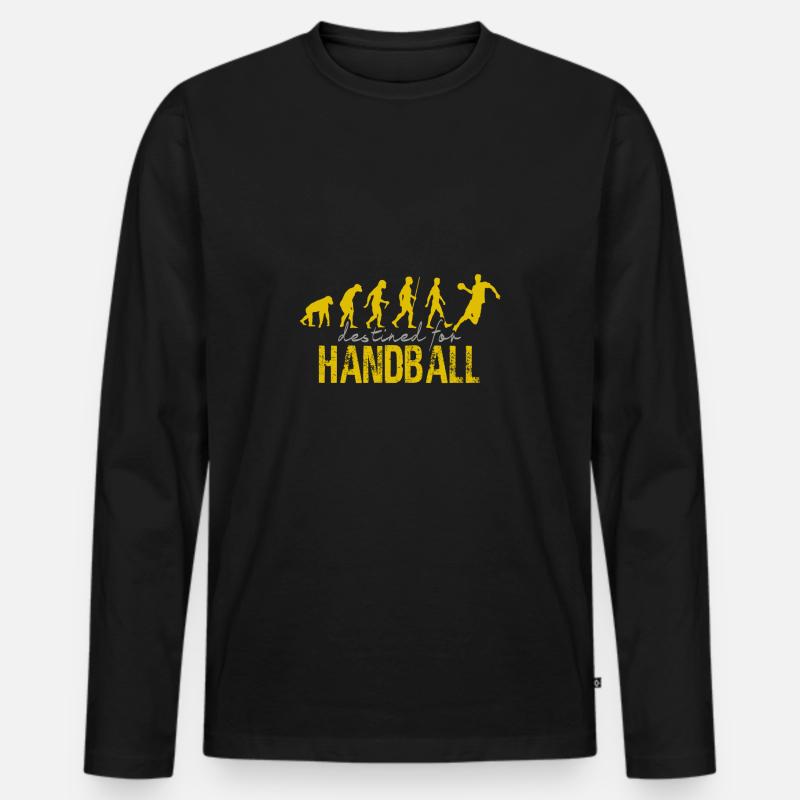 Handball - Männer Premium Bio Langarmshirt - Schwarz