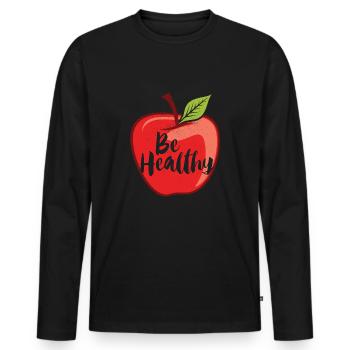 santé - T-shirt manches longues Premium bio Homme - noir - Devant - Nico (187cm)