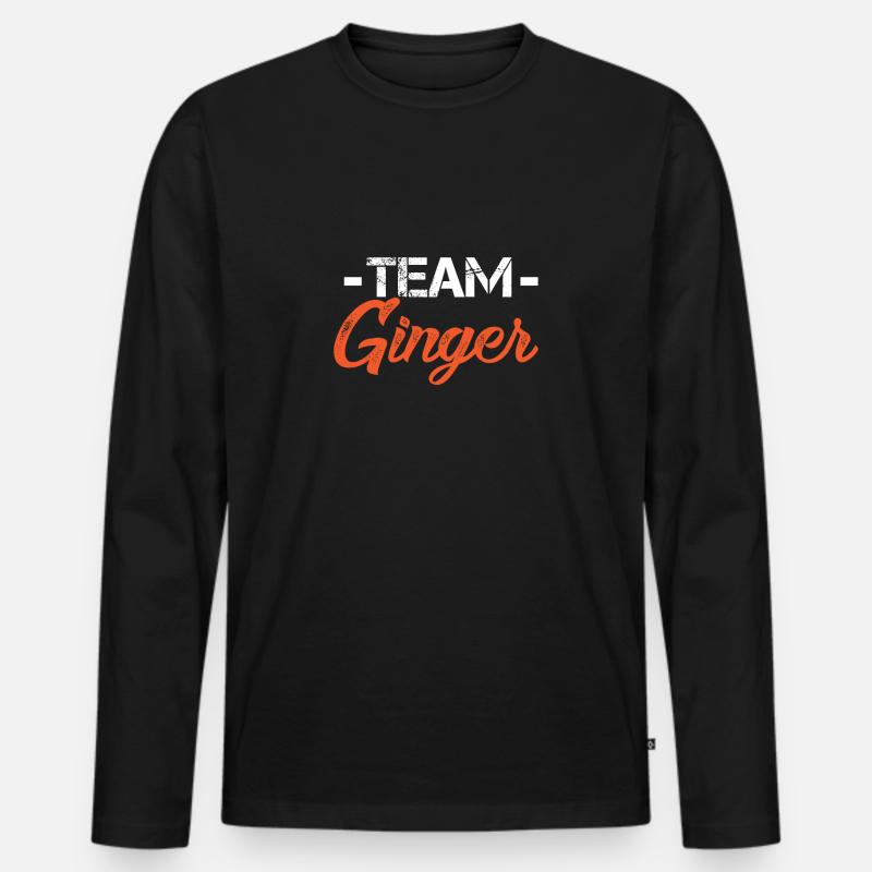 Team Ginger - Männer Premium Bio Langarmshirt - Schwarz
