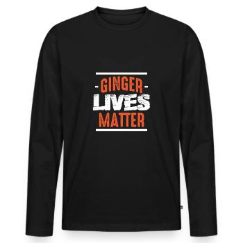 Count Ginger life - Men's Premium Organic Long Sleeve Shirt - black - Front - Nico (187cm)