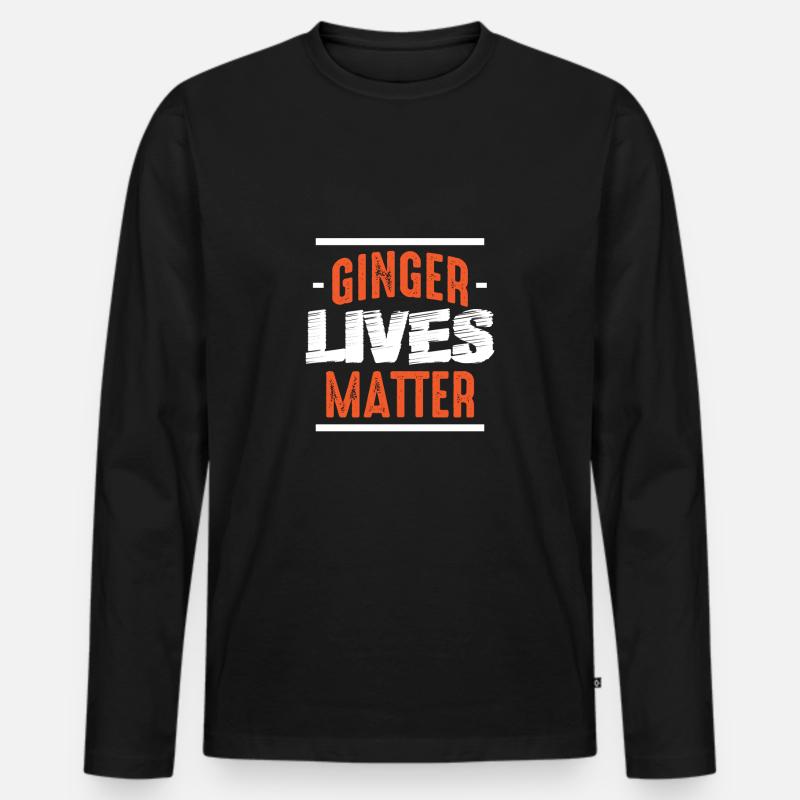 Ginger Leben zählen - Männer Premium Bio Langarmshirt - Schwarz