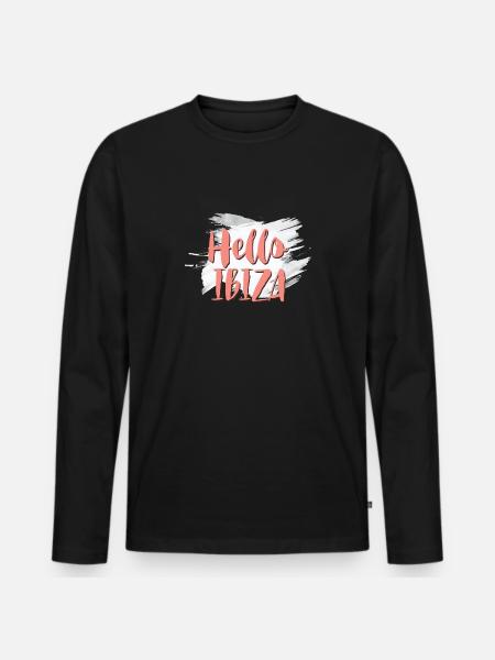 Hello Ibiza - Men's Premium Organic Long Sleeve Shirt - black