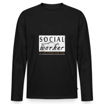 Soziale Arbeit Liebe - Männer Premium Bio Langarmshirt - Schwarz - Vorne - Nico (187cm)
