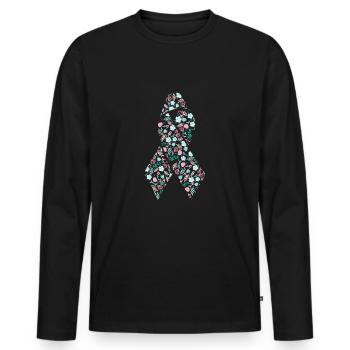 boucle de cancer - T-shirt manches longues Premium bio Homme - noir - Devant - Nico (187cm)