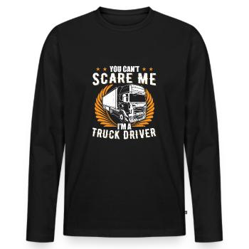 Camionneur intrépide - T-shirt manches longues Premium bio Homme - noir - Devant - Nico (187cm)