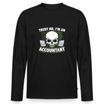 Consultant fiscal crâne - T-shirt manches longues Premium bio Homme - noir - Devant - Nico (187cm)