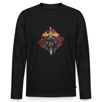 Rollenspiel Tabletop D20 Würfel Geschenk - Männer Premium Bio Langarmshirt - Schwarz - Vorne - Nico (187cm)