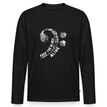The blues lives vintage blues design - Men's Premium Organic Long Sleeve Shirt - black - Front - Nico (187cm)