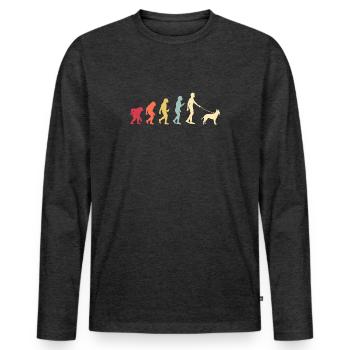 Kelpie australien - T-shirt manches longues Premium bio Homme - anthracite chiné - Devant - Nico (187cm)