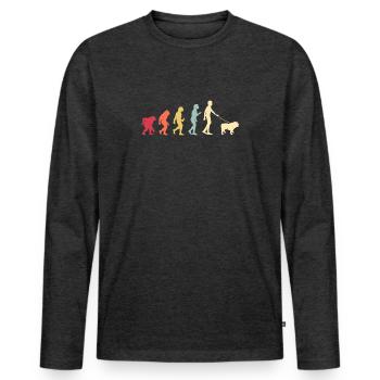 Bulldog dog breed - Men's Premium Organic Long Sleeve Shirt - heather anthracite - Front - Nico (187cm)