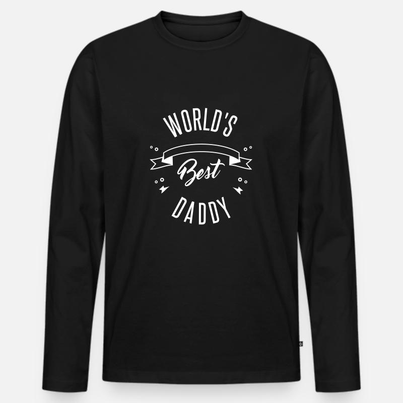 WORLD'S BEST DADDY - Männer Premium Bio Langarmshirt - Schwarz