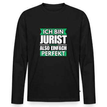 Einfach ein Perfekter Jurist - Männer Premium Bio Langarmshirt - Schwarz - Vorne - Nico (187cm)