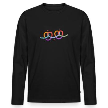 Connection as One - Men's Premium Organic Long Sleeve Shirt - black - Front - Nico (187cm)
